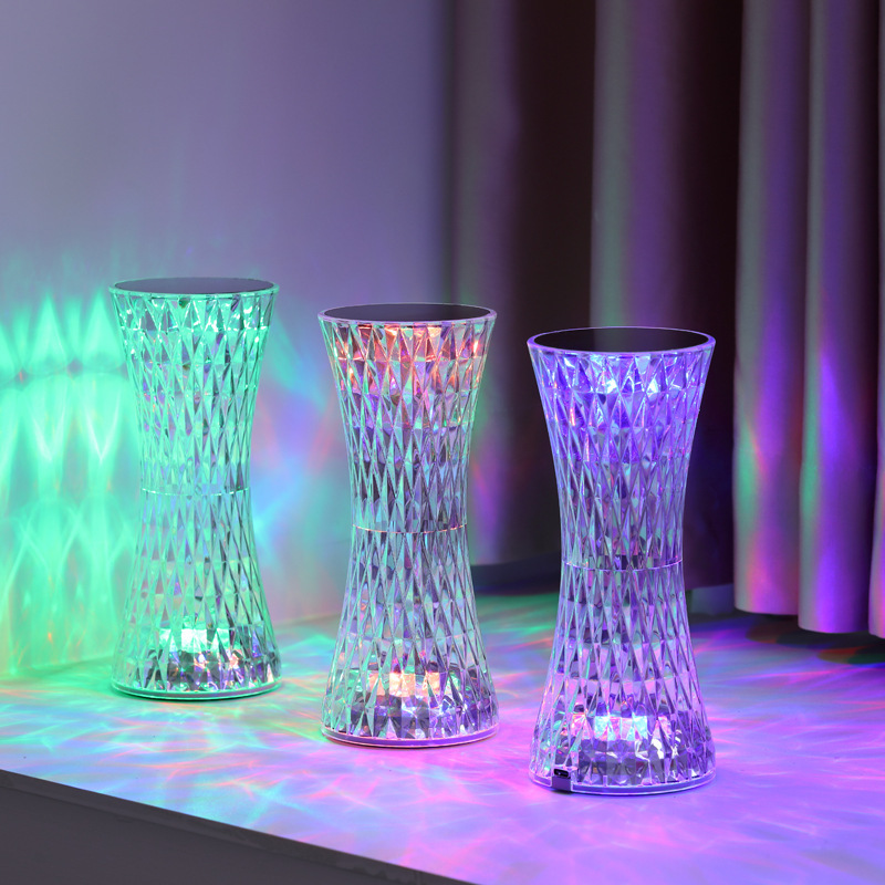 Glass Bed - Crystal Bedside Table Lamps Xmas Acrylic