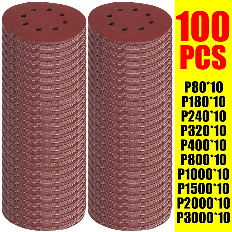 Extruder - 100PCS Sanding Discs 8 Hole Hook