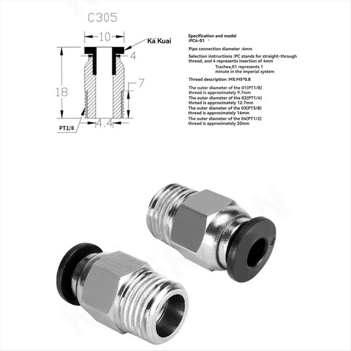 【A60I】 PC4-M10 Male Straight P - Ptfe Tube review and price