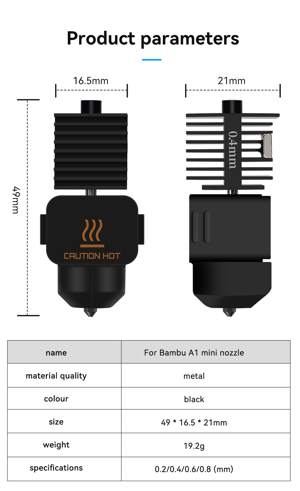 Hotend for Bambu Lab A1 Mini A - Hotend Assembly review and price