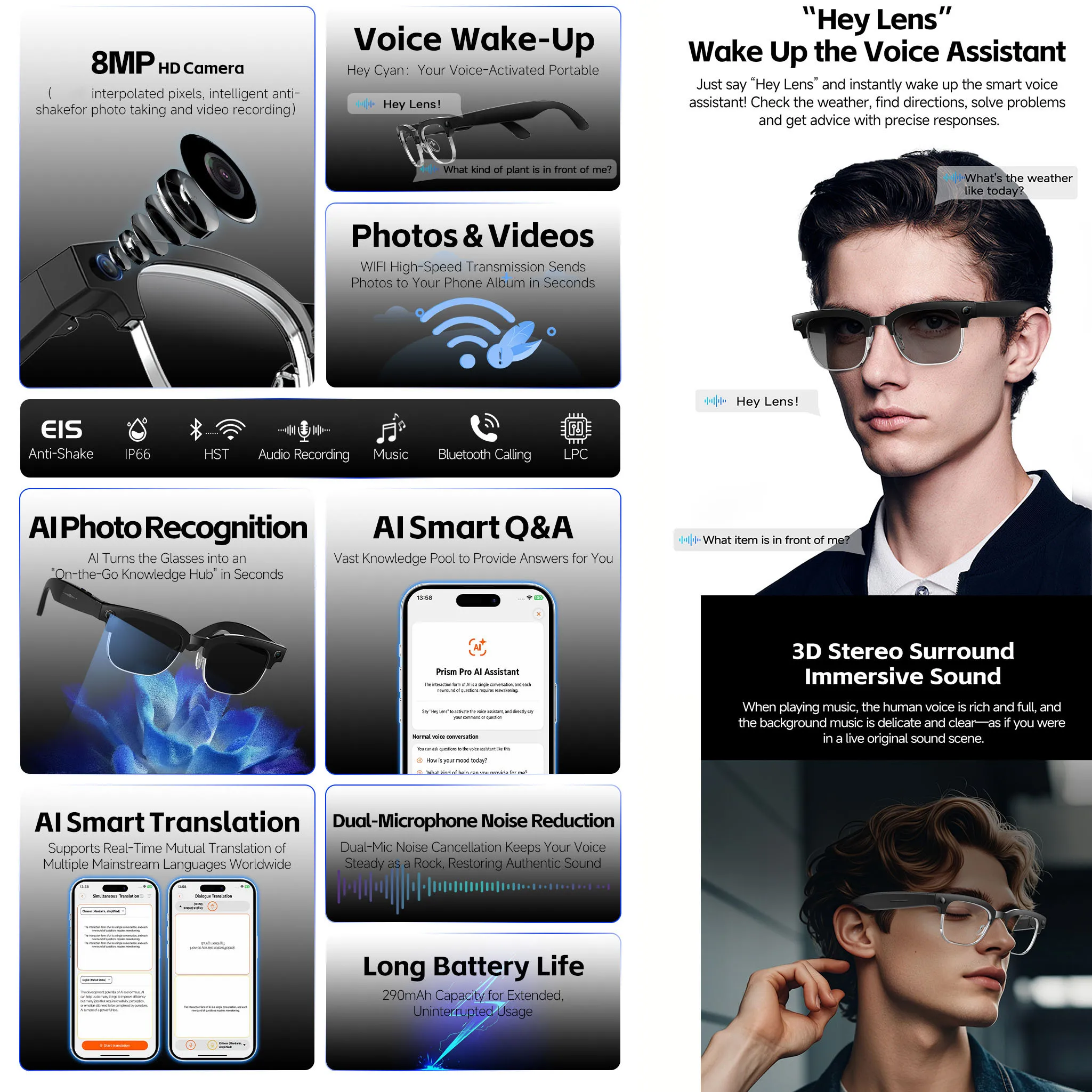 AI Smart Glasses with Voice Wa - Bltouch review and price