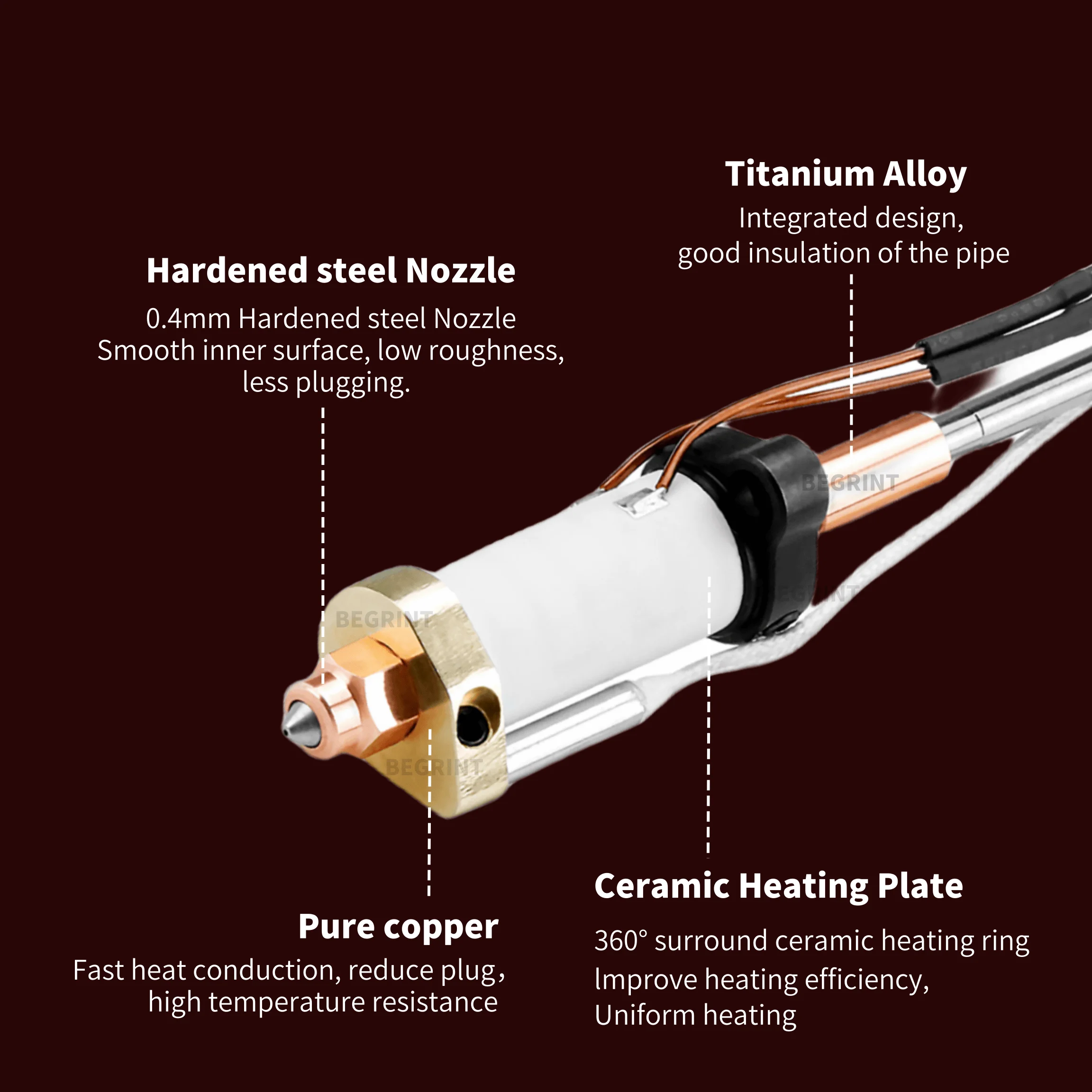 High Temp Ceramic Heater Hoten - Hotend Assembly review and price