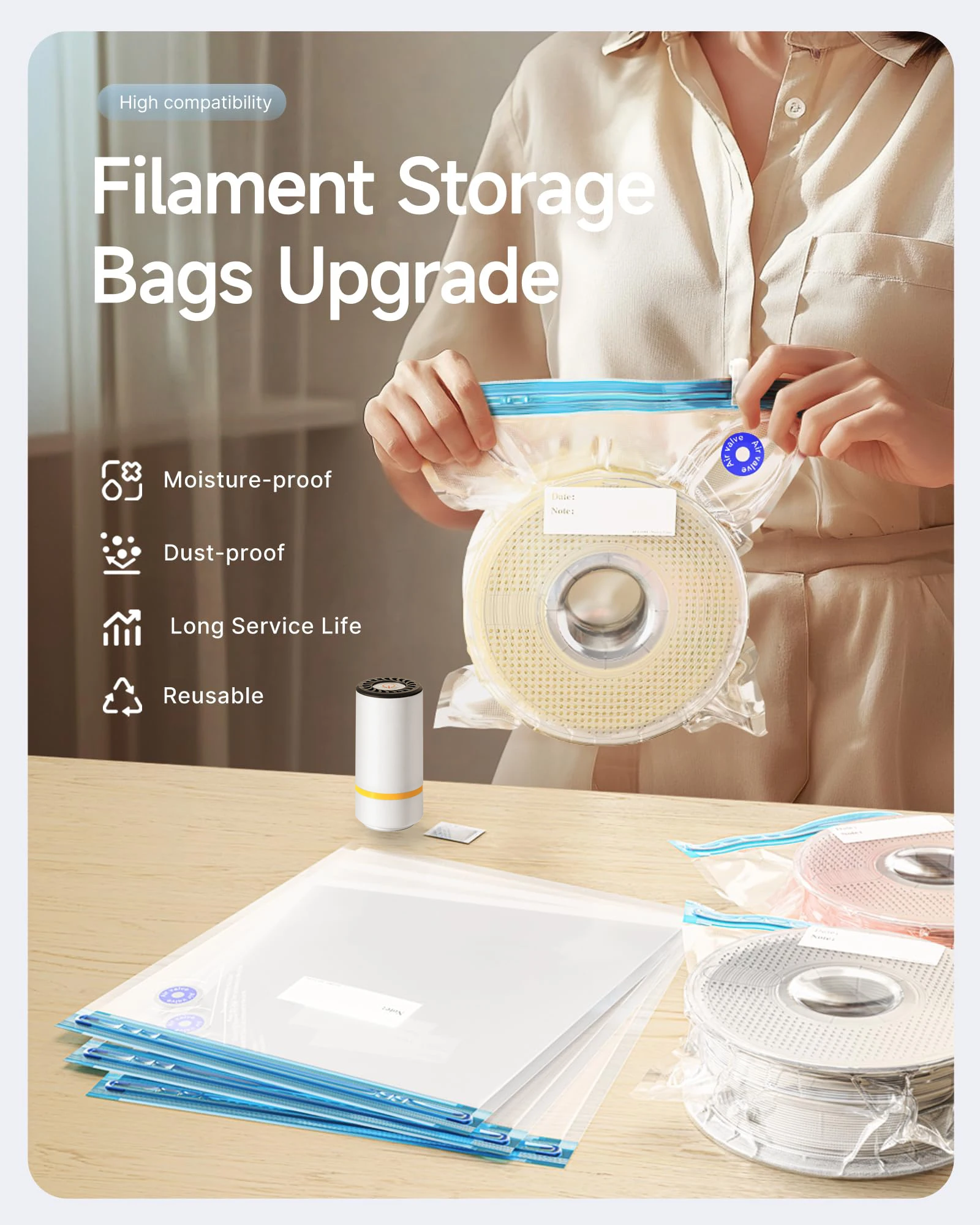 3D Printer Filament Vacuum Bag - 3D Printer Stand review and price