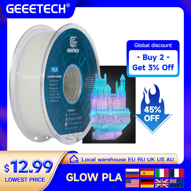 GEEETECH Glow PLA 1.75mm 1kg G - Filament 1.75 review and price